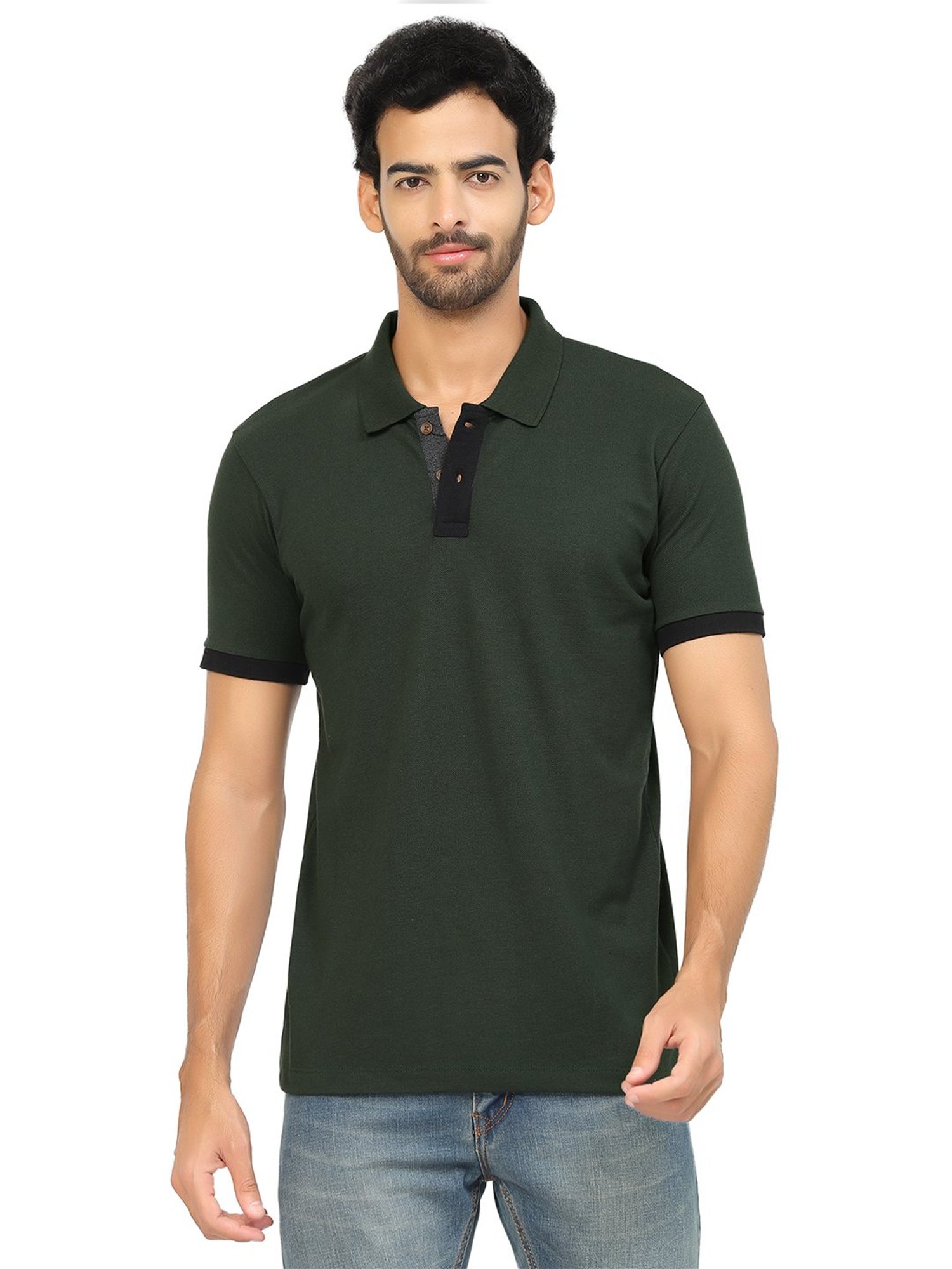 Kalt Dark Green Regular Fit Polo T-Shirt