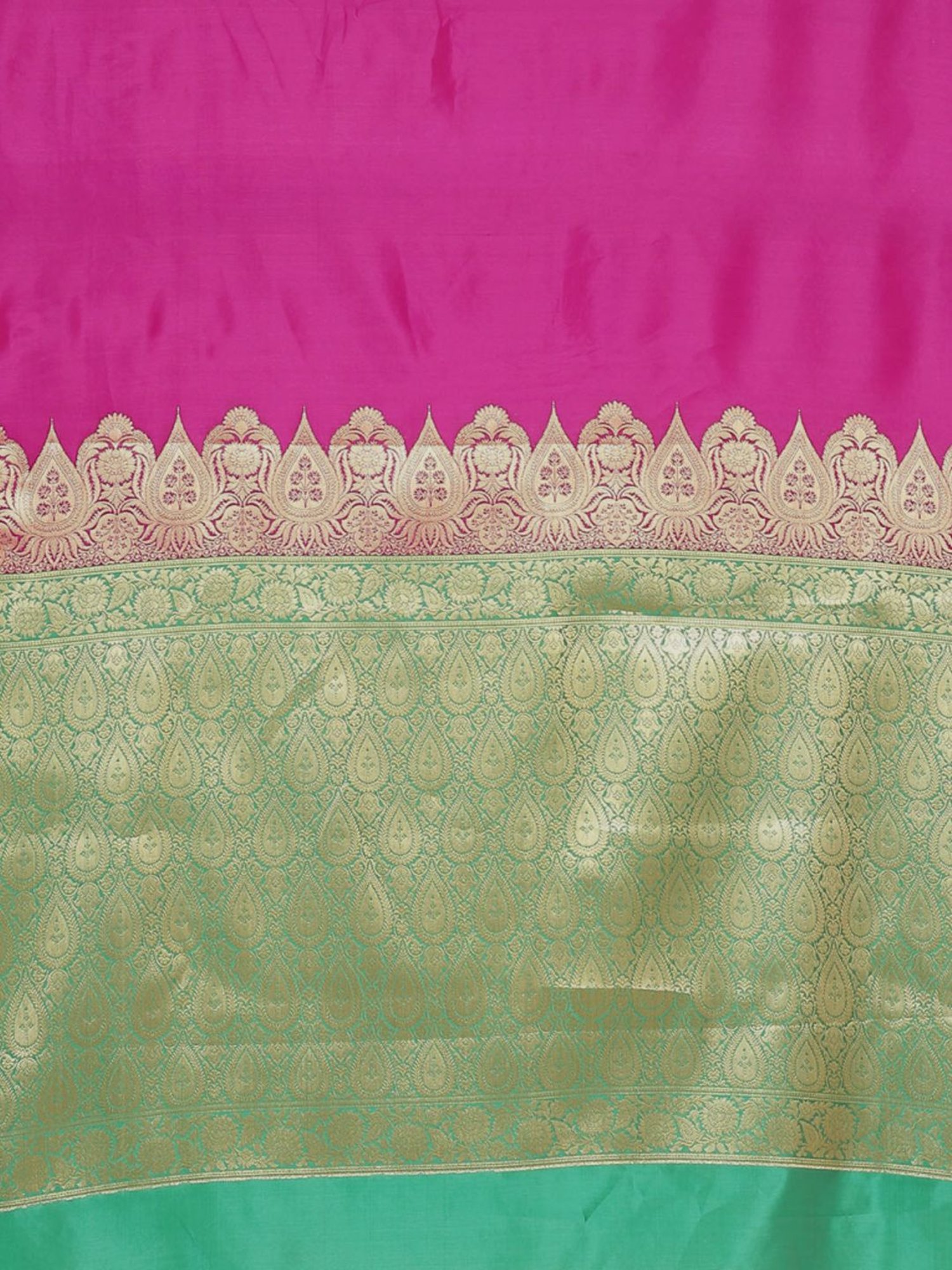 Banarasi Silk Works Pink Woven Saree With Unstitched Blouse