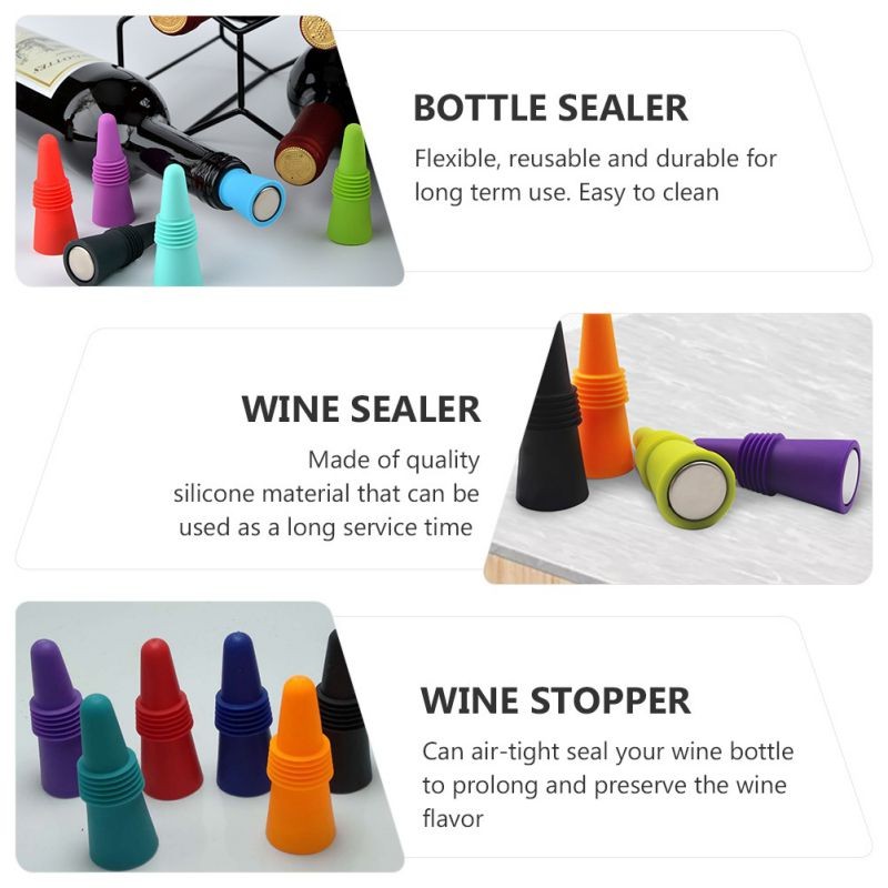 10pcs Reusable  Lightweight  Practical Wine Stopper Wine Plug for Birthday  Wedding