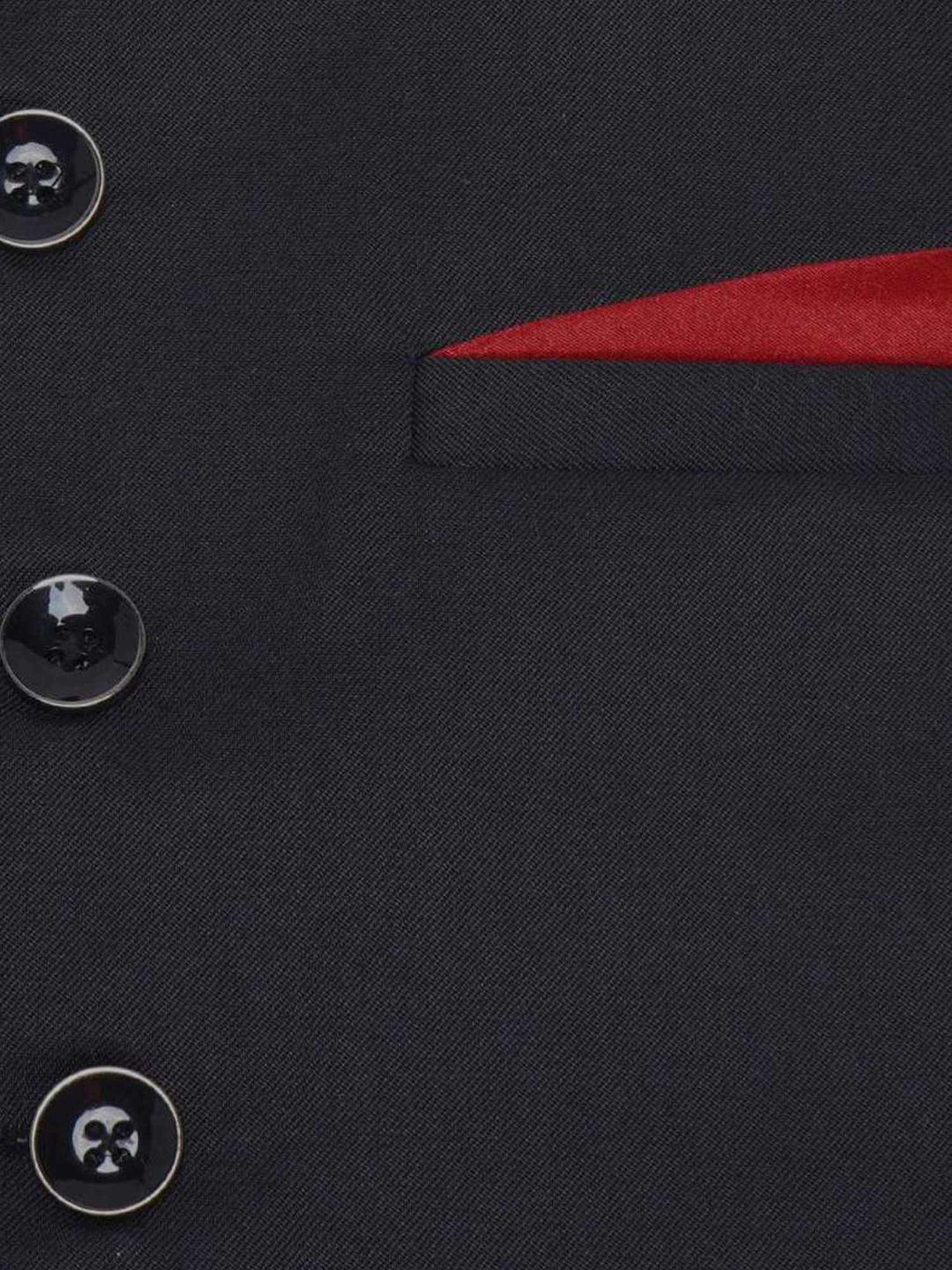 AJ Dezines Kids Black Regular Fit Waistcoat with Pocket Square