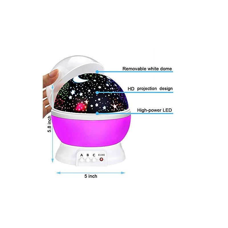 Toys for 78 Year Old Boys Girls Wonderful Quiet Rotating Starlight Toys for 210 Year Old Girls Romantic Magical Birthday Presents Gifts for 210 Year Old Boys Purple TSUSXK02