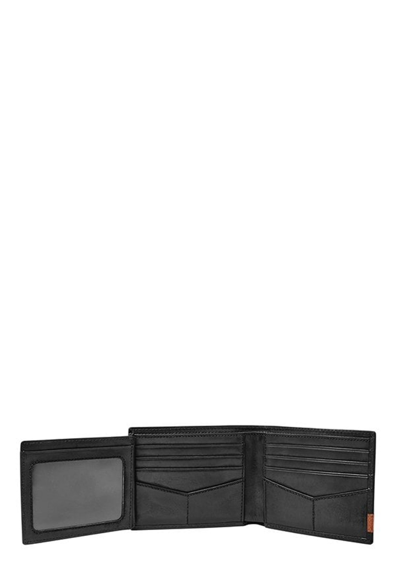 Fossil Black & Tan Panelled Leather Bi-Fold Wallet