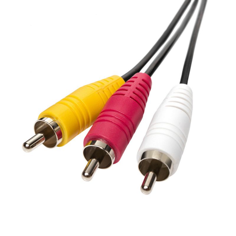6 FT Premium 3 RCA Composite Male to Male Audio Video AV Cable VCR DVD Free Ship