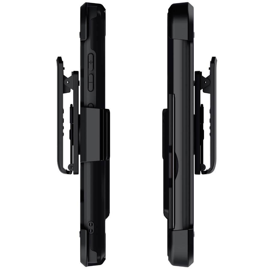 Ghostek Iron Armor Belt Clip Galaxy A11 Case with Holster, Card Holder and Stand Protective Full Body Cover with Heavy Duty Protection Slim Matte Design Galaxy A11 (6.4") (Matte Black)