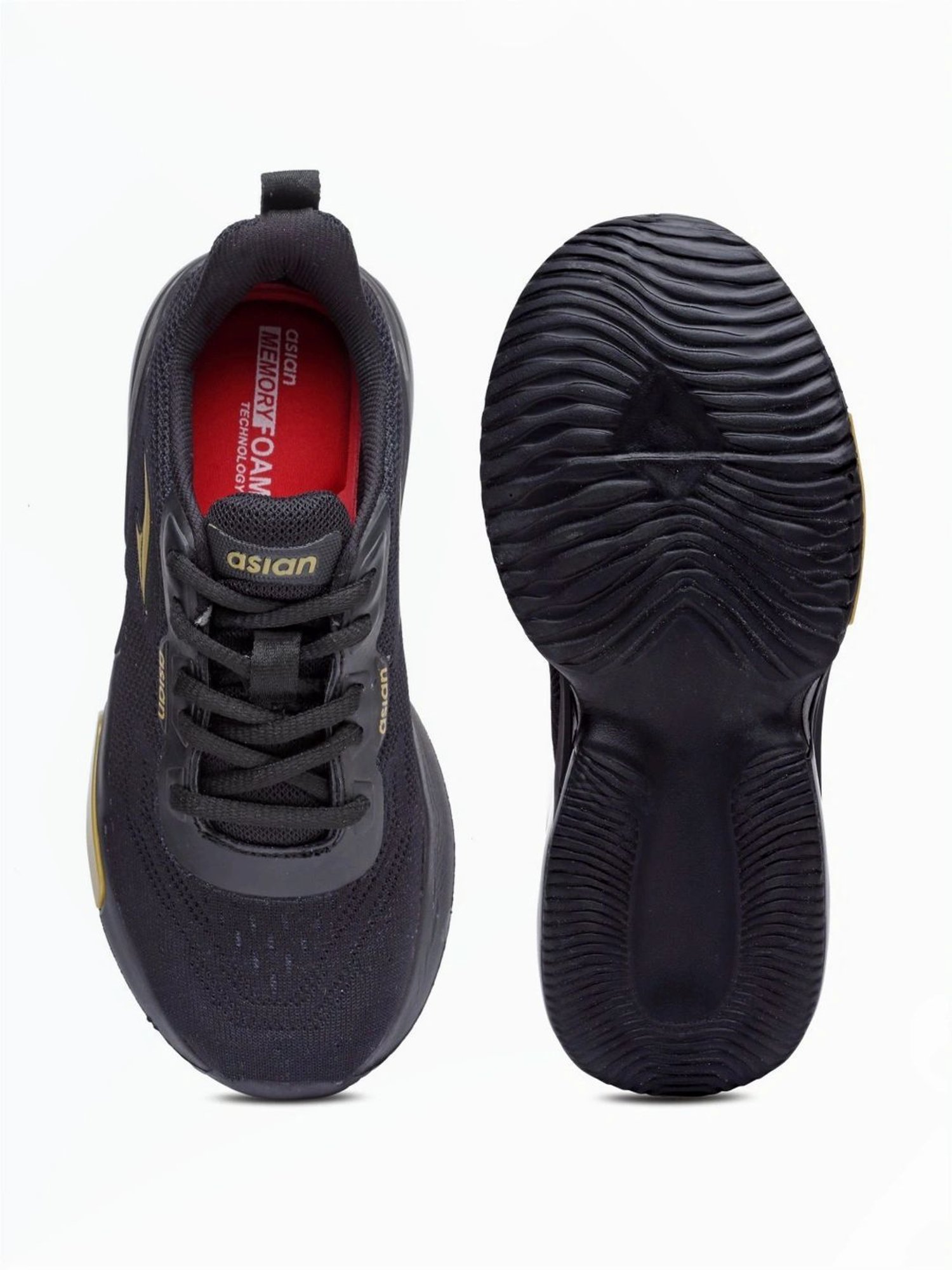 Asian Kids Black Running Shoes