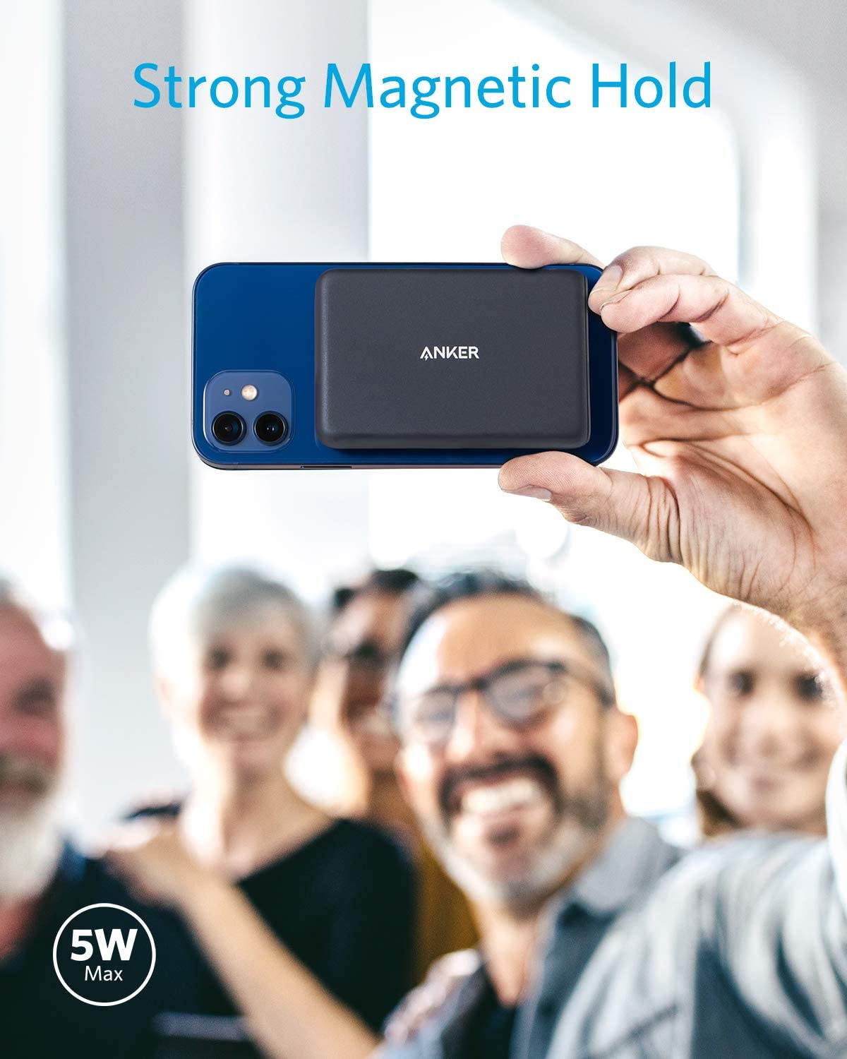 Anker Magnetic Wireless Portable Charger, PowerCore Magnetic 5K Wireless 5,000mAh Power Bank with USB-C Cable, Design for iPhone 12/12 Pro / 12 Pro Max / 12 Mini