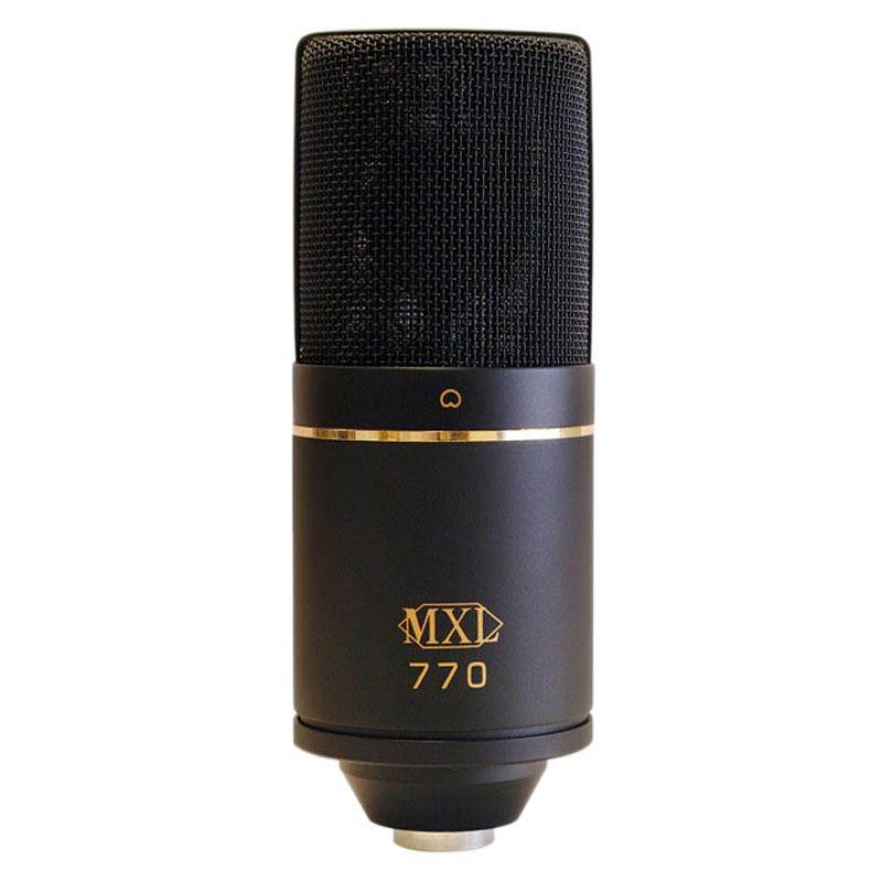 MXL 770 Condenser Microphone with Pop Filter, Stand, Case, Cable, & Mic Mount