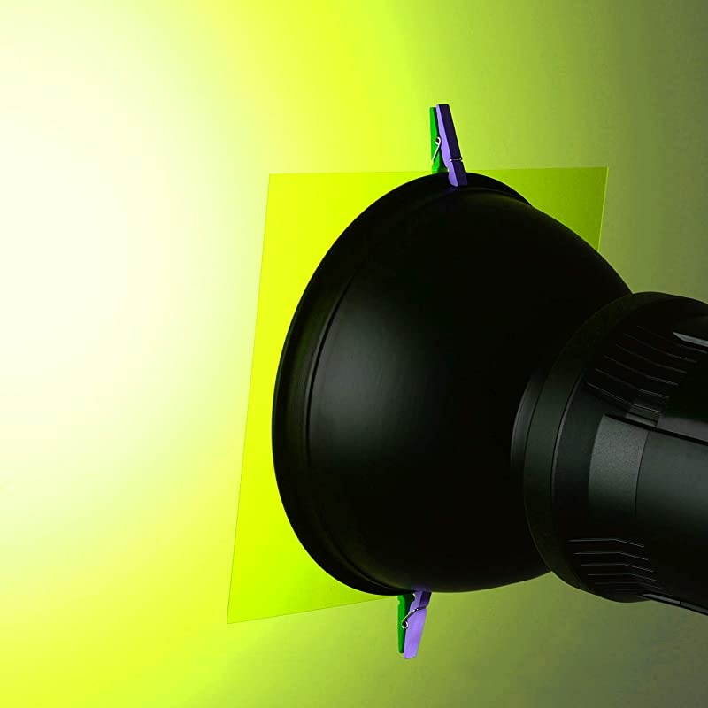 9 Pack Gel Filter Colored Overlays Correction Gel Light Filter Transparent Color Film Plastic Sheets, 11.7 by 8.3 Inches (Yellow)