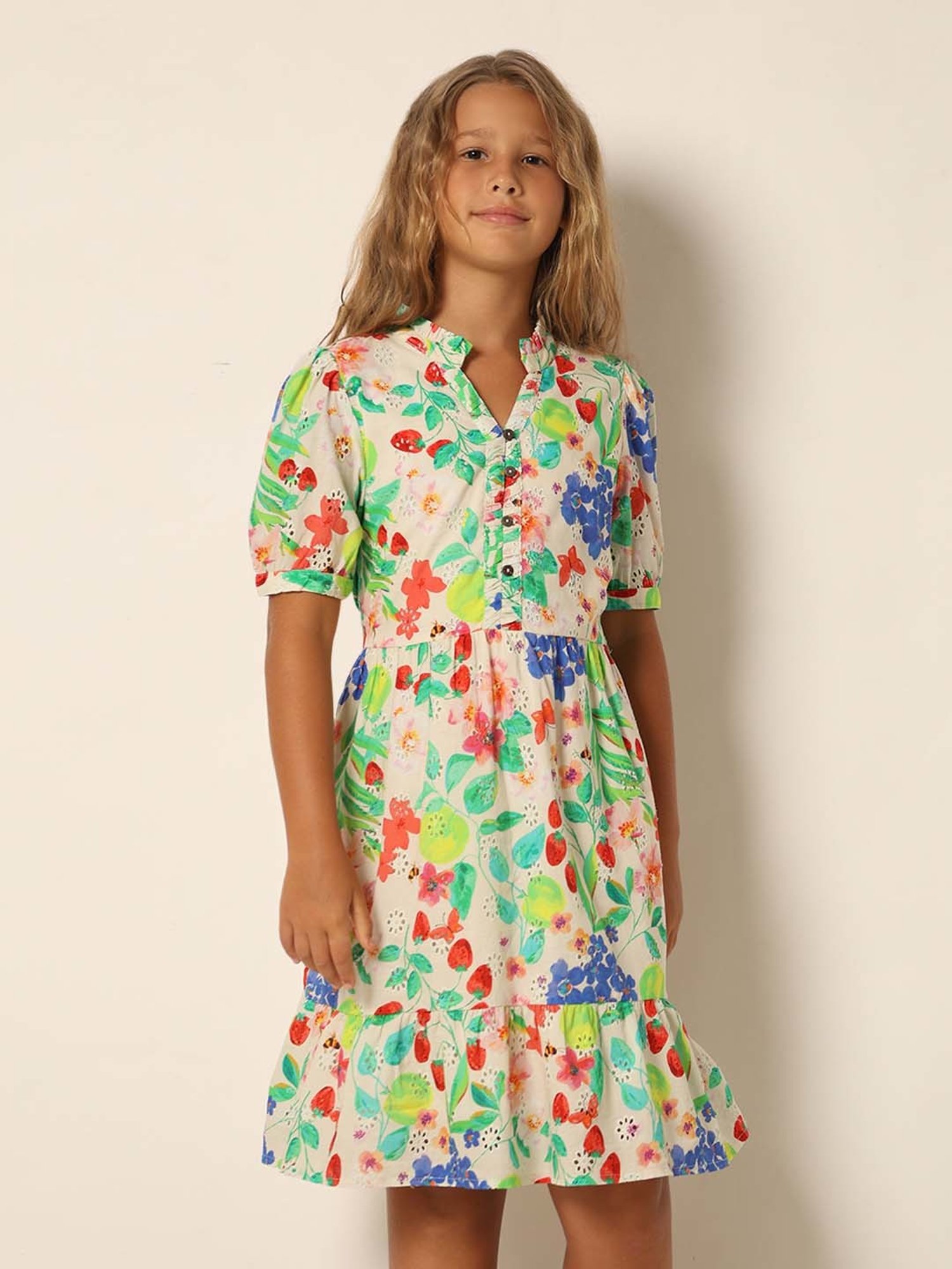 VERO MODA GIRL Multicolor Cotton Printed Dress