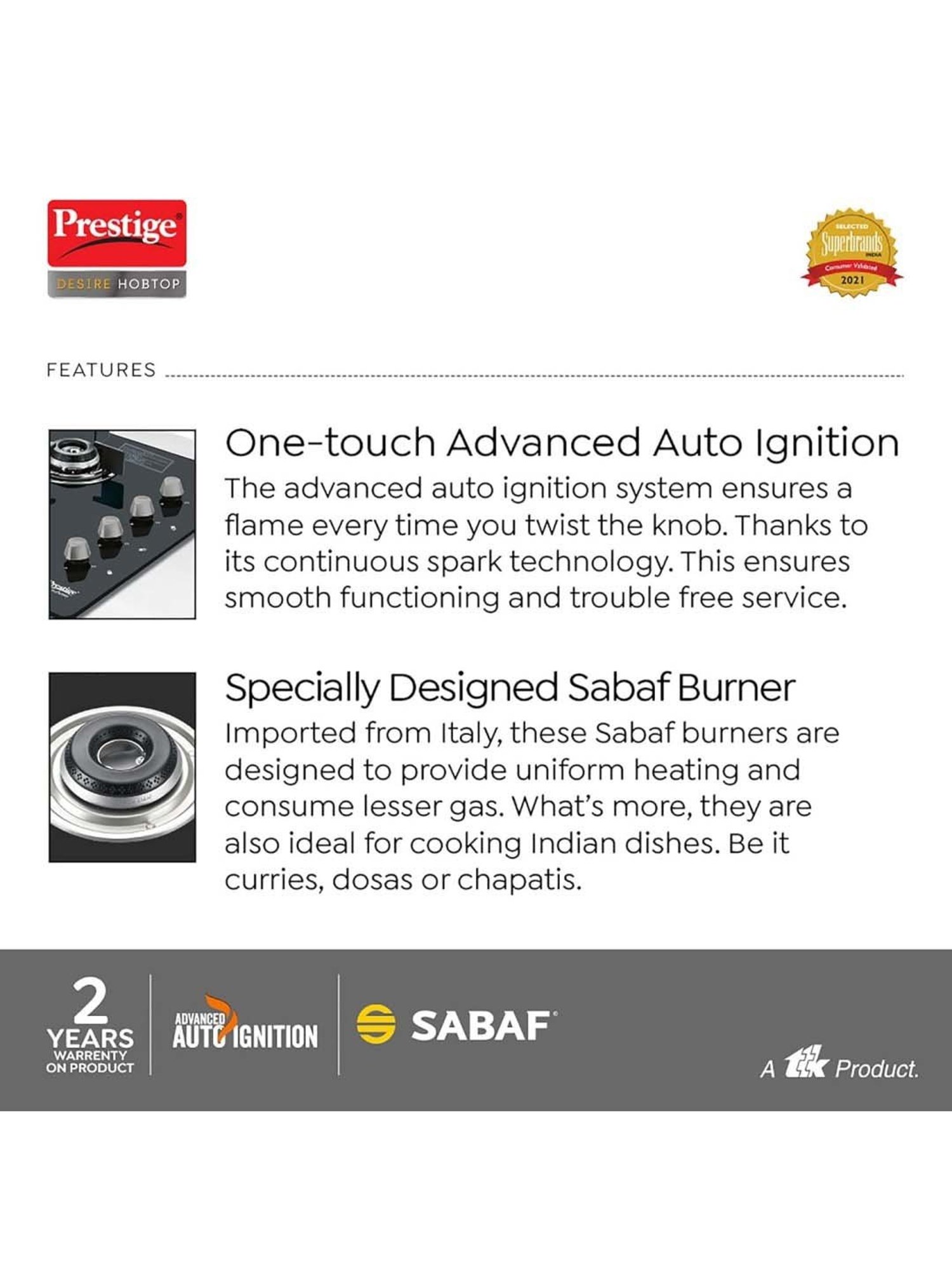 Prestige Black Glass Desire Hobtop Phtd 04 Ai L P Gas Stove With 3 Burners