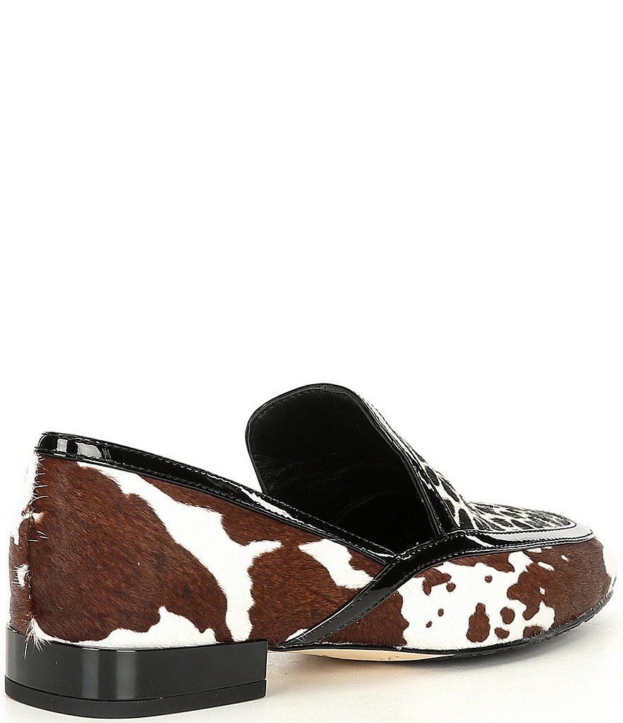 Donald Pliner Rezza Cow Giraffe Print Haircalf Loafers