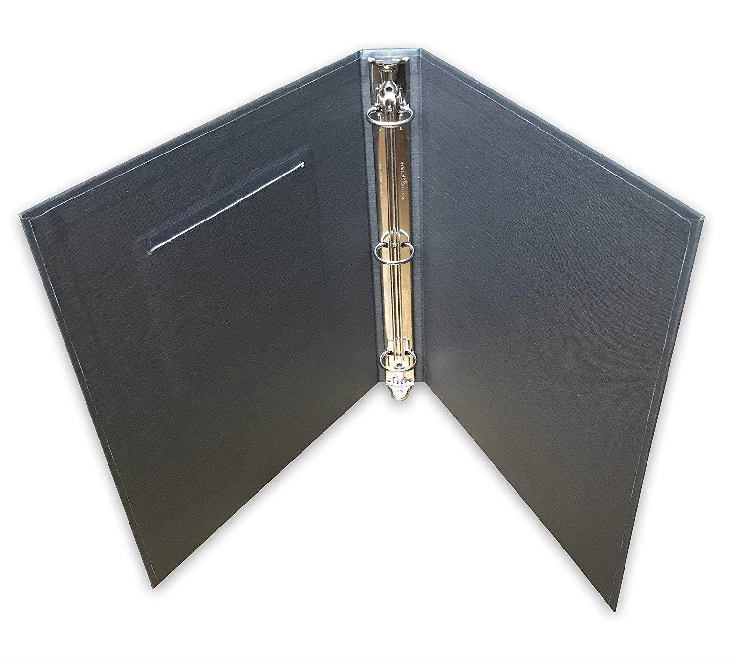 Linen Binder with Window - 1" (Dark Grey)