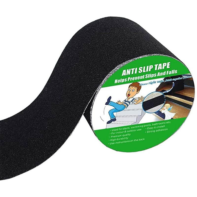 Slip Tape High TractionStrong Grip Abrasive Not Easy Leaving Adhesive Residue Indoor Outdoor 4 Width x 190 Long Black