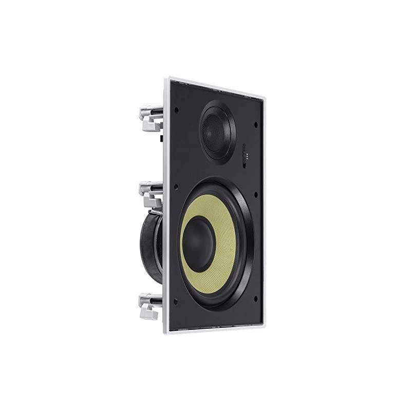 134709 2 Way in-Wall Speakers - 8 Inch (Pair) with Aramid Fiber and Titanium Silk Drivers - Caliber Slim Series
