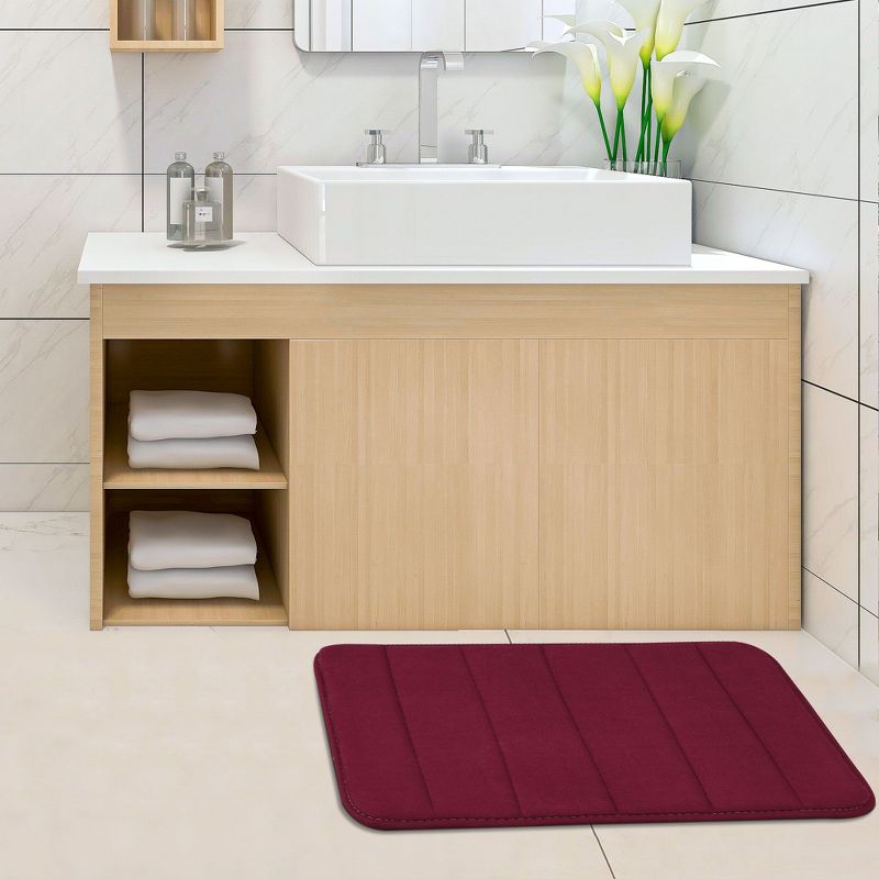 1'4"x2'4" Rectangle Indoor and Outdoor Polyurethane Floor Mat Red - PiccoCasa