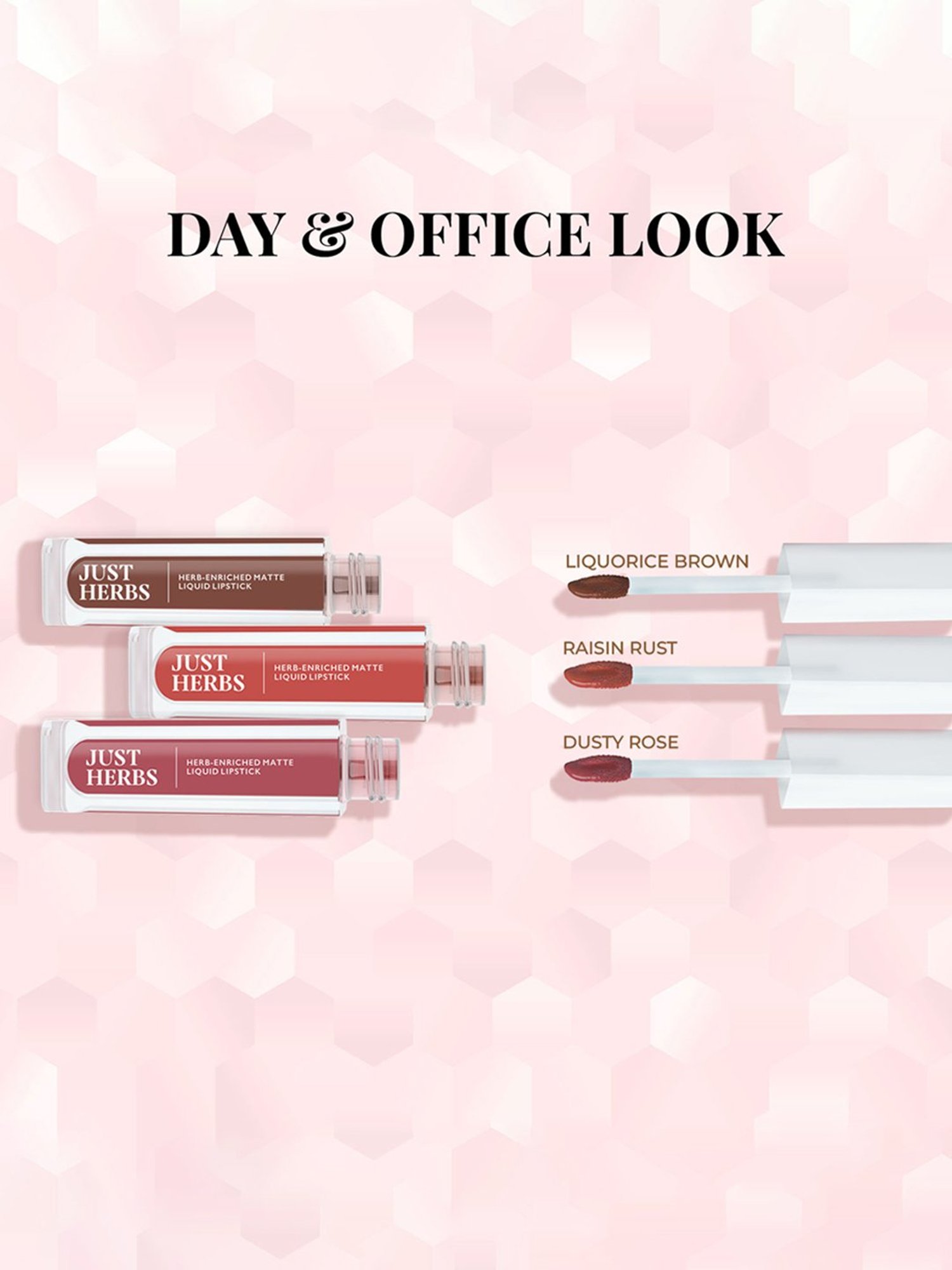 JUST HERBS Herb-Enriched Matte Liquid Lipstick Kit - Day + Office Look