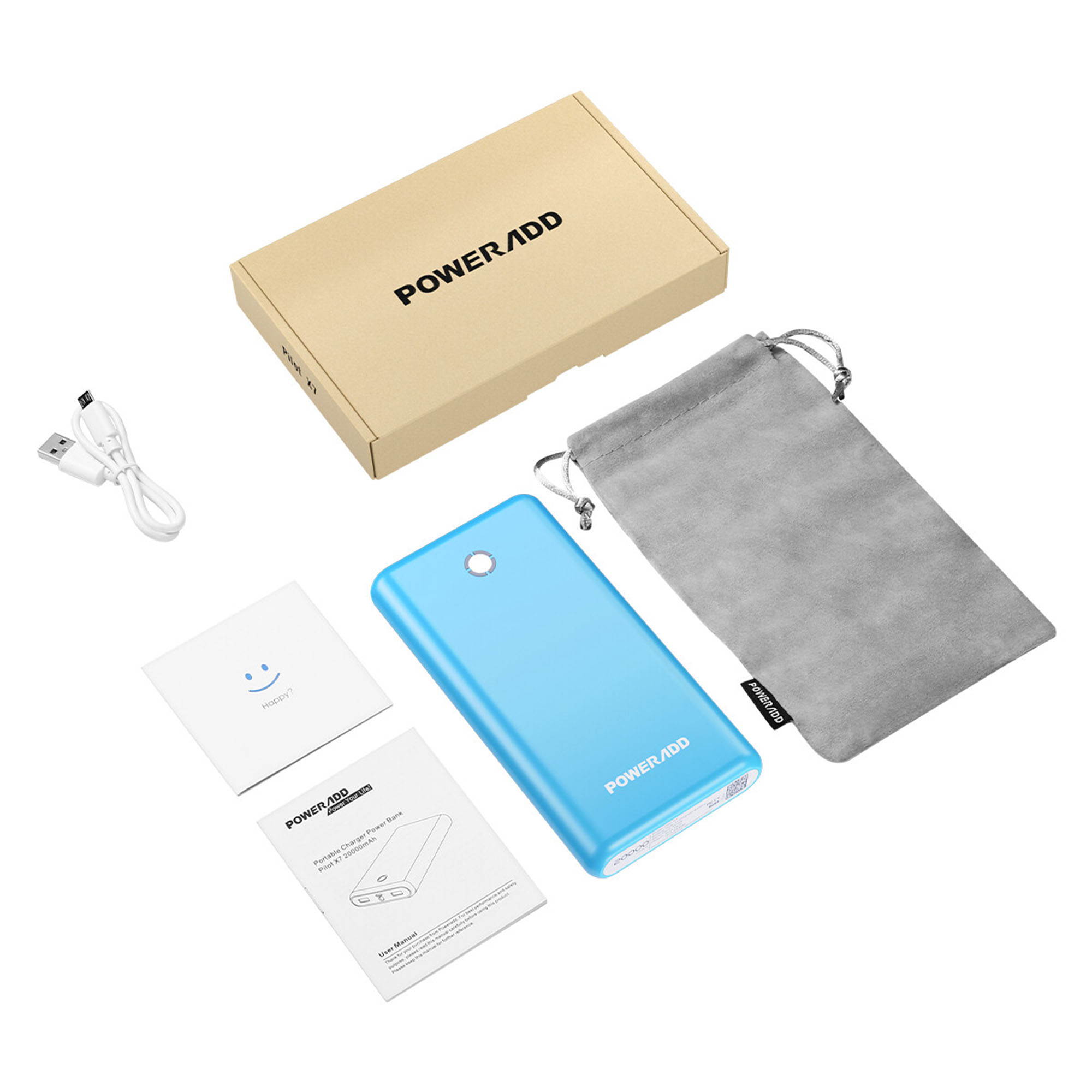 Poweradd 20000mAh Power Bank 20000 Portable Charger with 3.4A Dual USB Ports External Battery for iPhone, iPad, Galaxy Cellphone