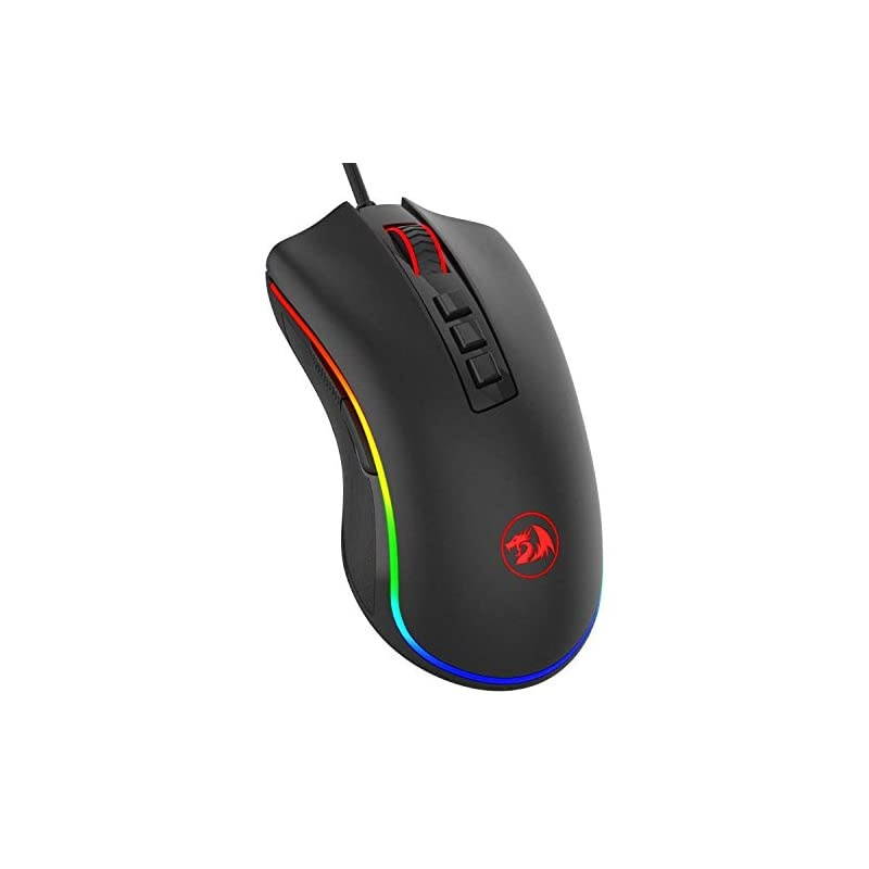 M711 Cobra Gaming Mouse with 168 Million RGB Color Backlit 10000 DPI Adjustable Comfortable Grip 7 Programmable Buttons White