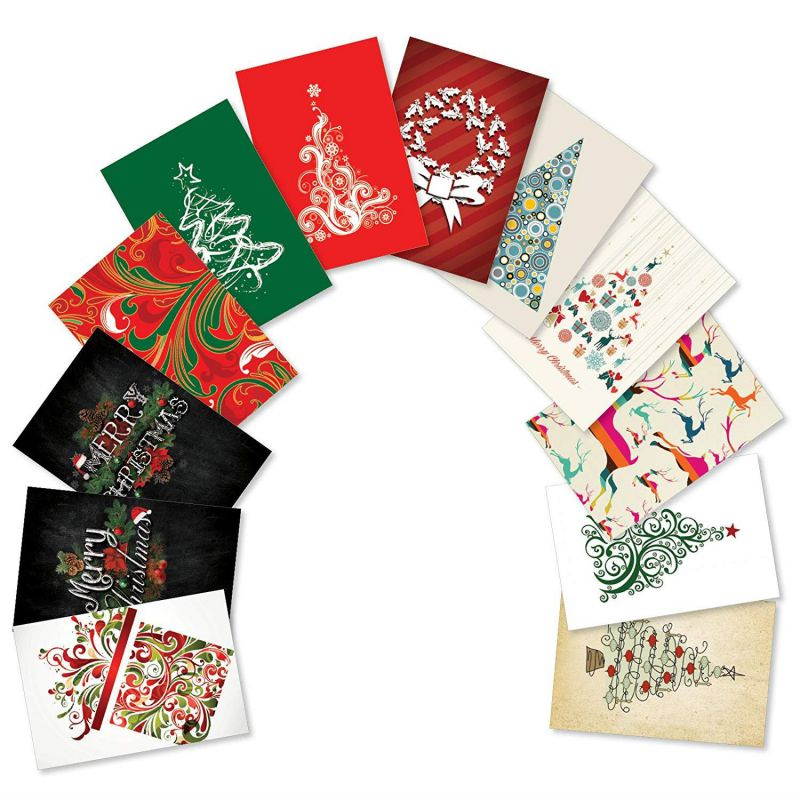 A5645XSG-B1x12 'Crafty Christmas': Assorted Box of 12 Christmas Cards; With Envelopes (10 Designs, 1 Greeting Card Per Design)