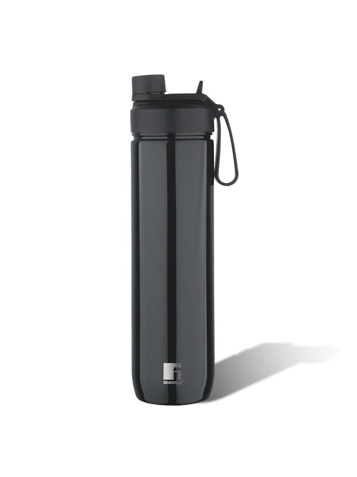 Bergner Walking Black Stainless Steel Thermosteel Hot and Cold Bottle (0.75 L)