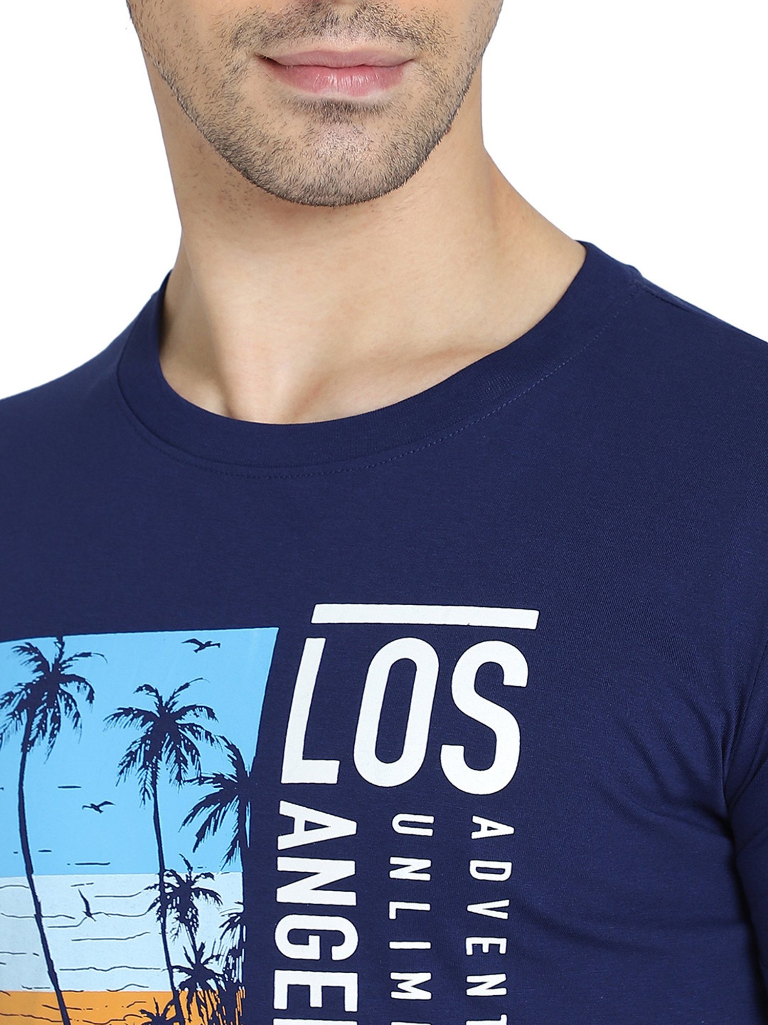 Dyca Grey & Blue Crew T-Shirt - Pack of 2