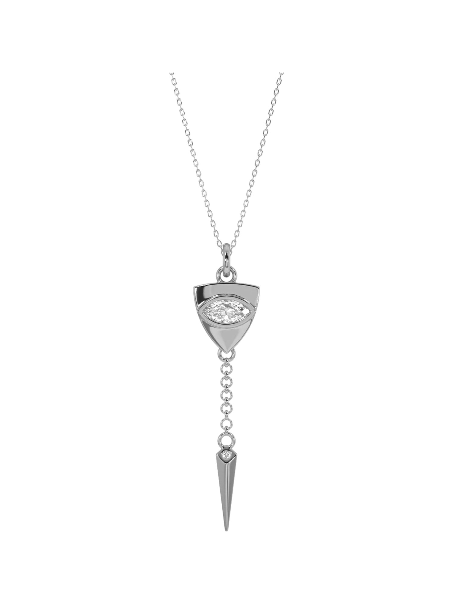 Silvermist 925 Sterling Silver Fleur Droplet Chain Pendant for Women & Girls