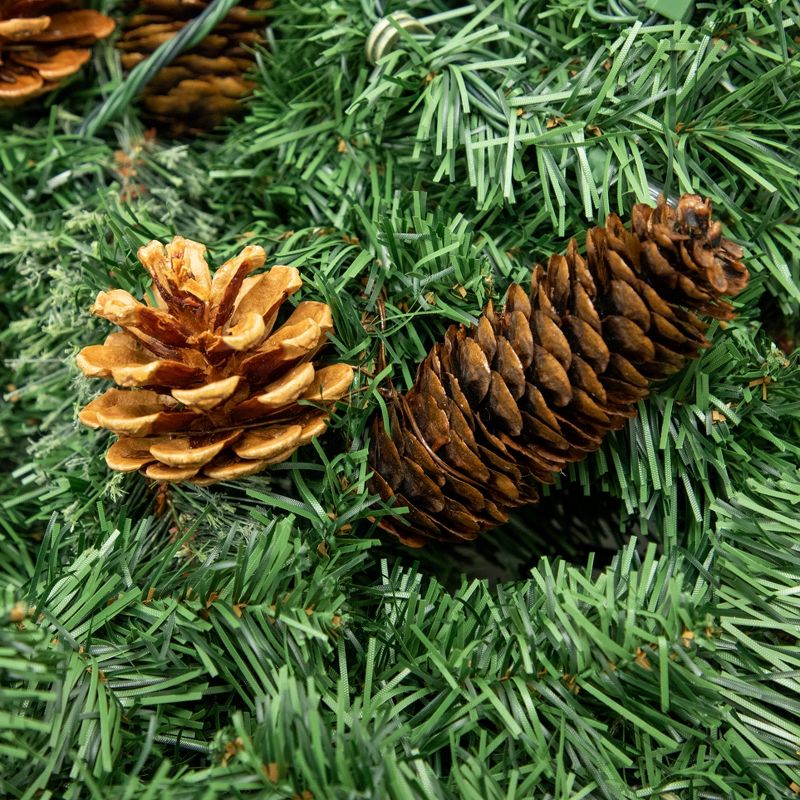 Home Heritage Large 72 Inch 150 PVC Foliage Tips Prelit Cashmere Christmas Wreath with Cool White Battery Operated 320 Bulb LED Lights