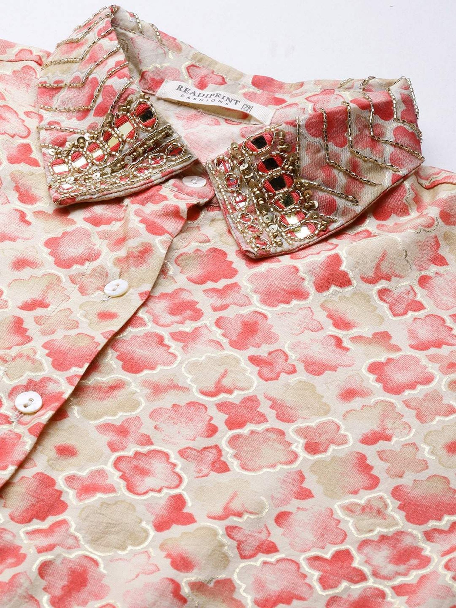 Melon by PlusS Blue Printed Shirt Pant Set