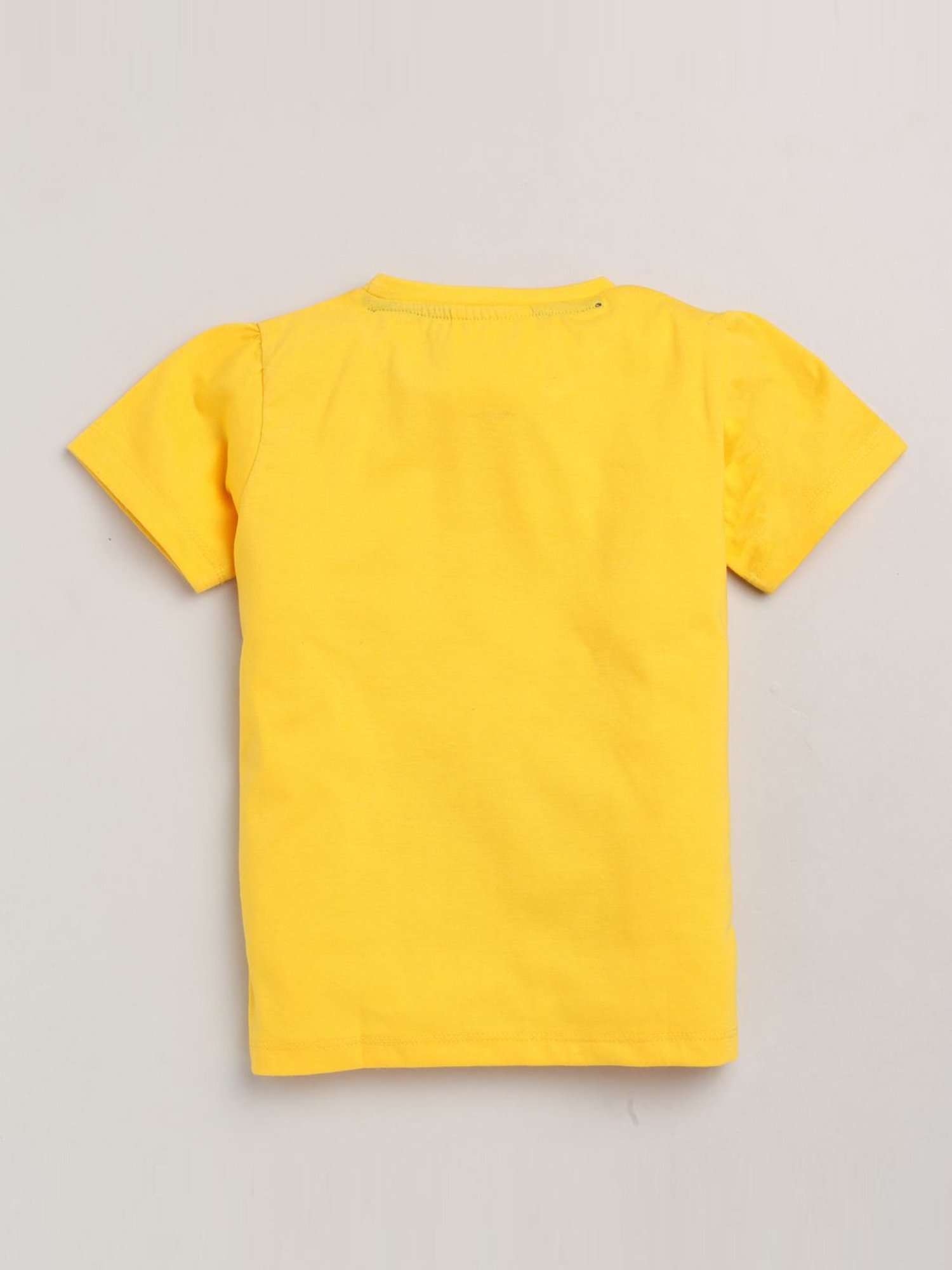 Lazy Shark Kids Yellow Printed T-Shirt & Shorts