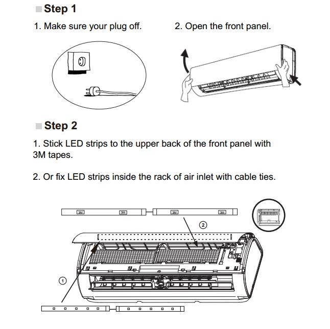 ATIMELY UVA+UVC LED for 3-hp Split Air Conditioner, Offices Air Disinfection Machine Air Purifier Disinfector Home Air sterilization filters for Bedroom and Restroom