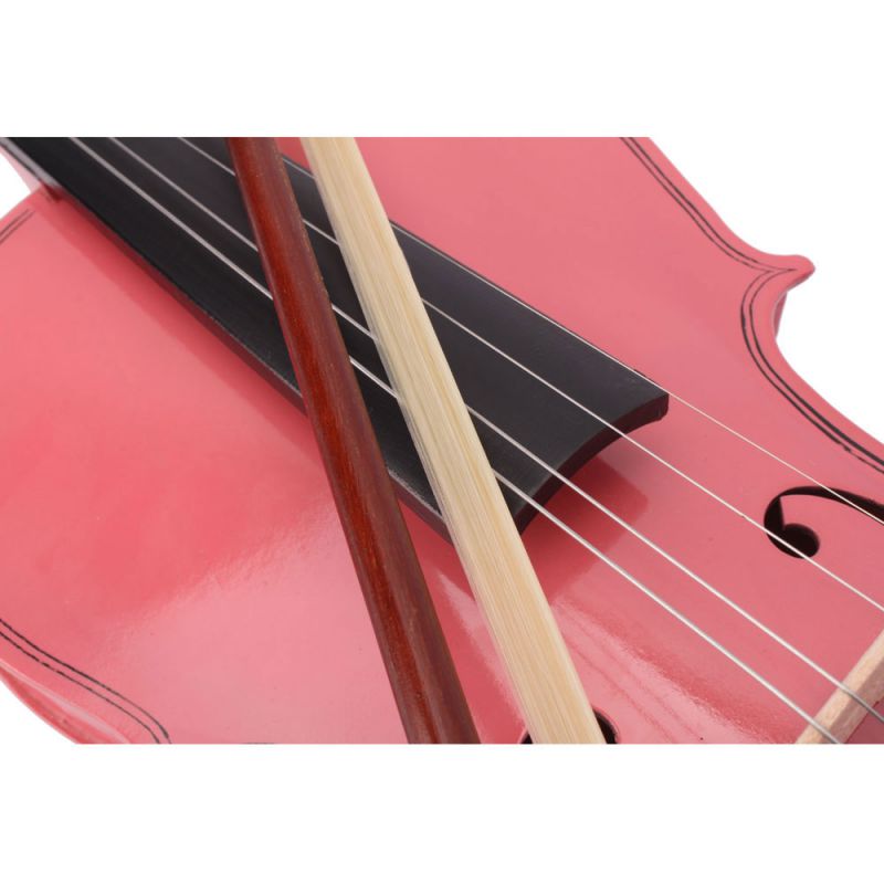 New 3/4 Size Acoustic Violin Fiddle with Case Bow Pink for 11-12 years old Kids