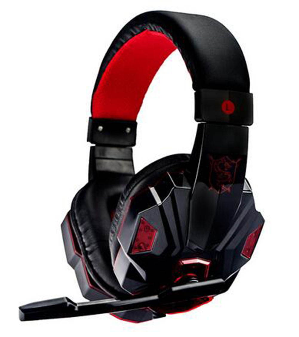 SY830MV Game Headphone Stereo Over-Ear Gaming Headset Headband Earphone with Light for Computer PC Gamer Adjustable Length Hinges 3.5mm