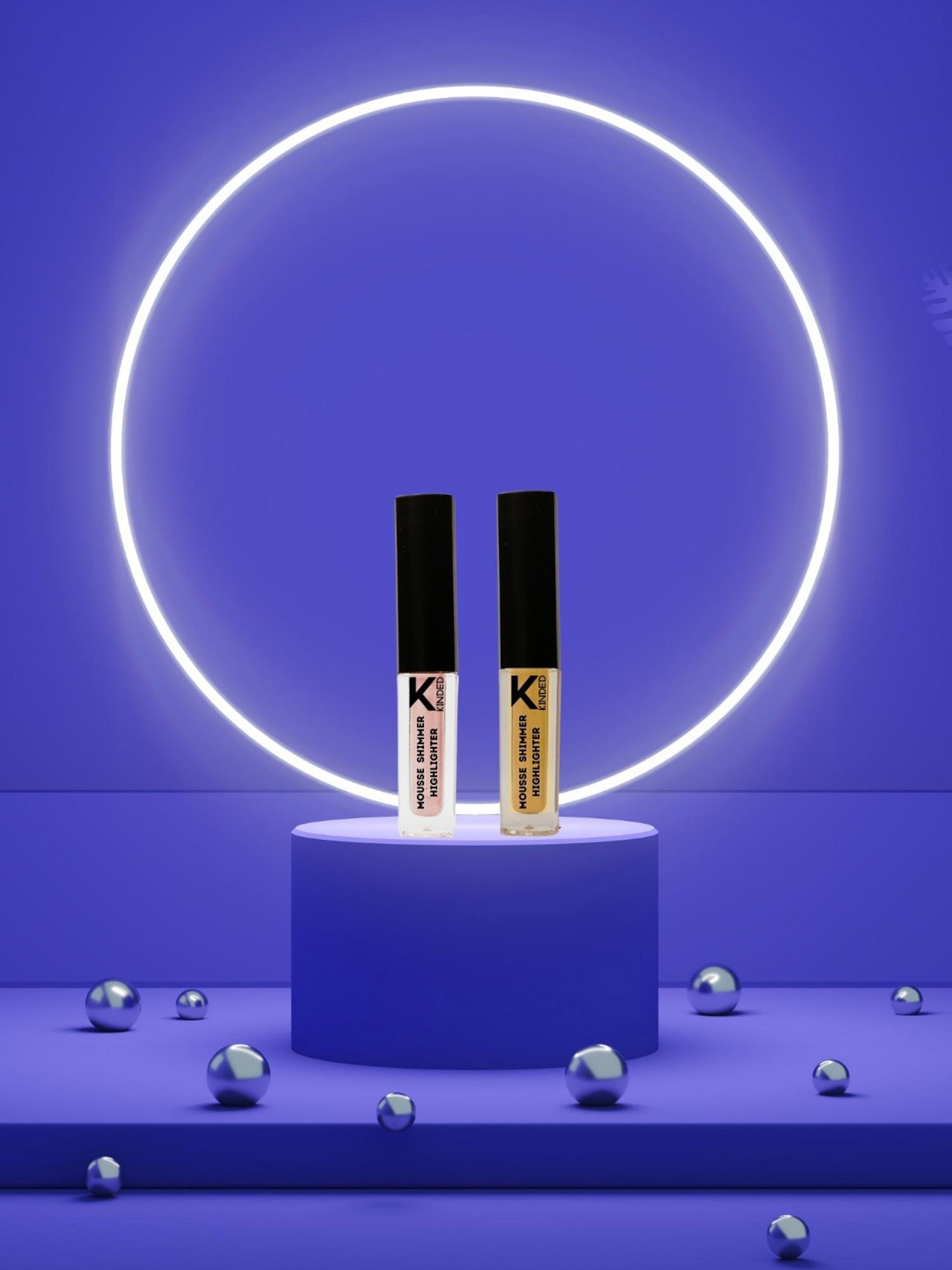 KINDED Mousse Shimmer Highlighter 01 Pink Paradise & 04 Golden Glaze Combo