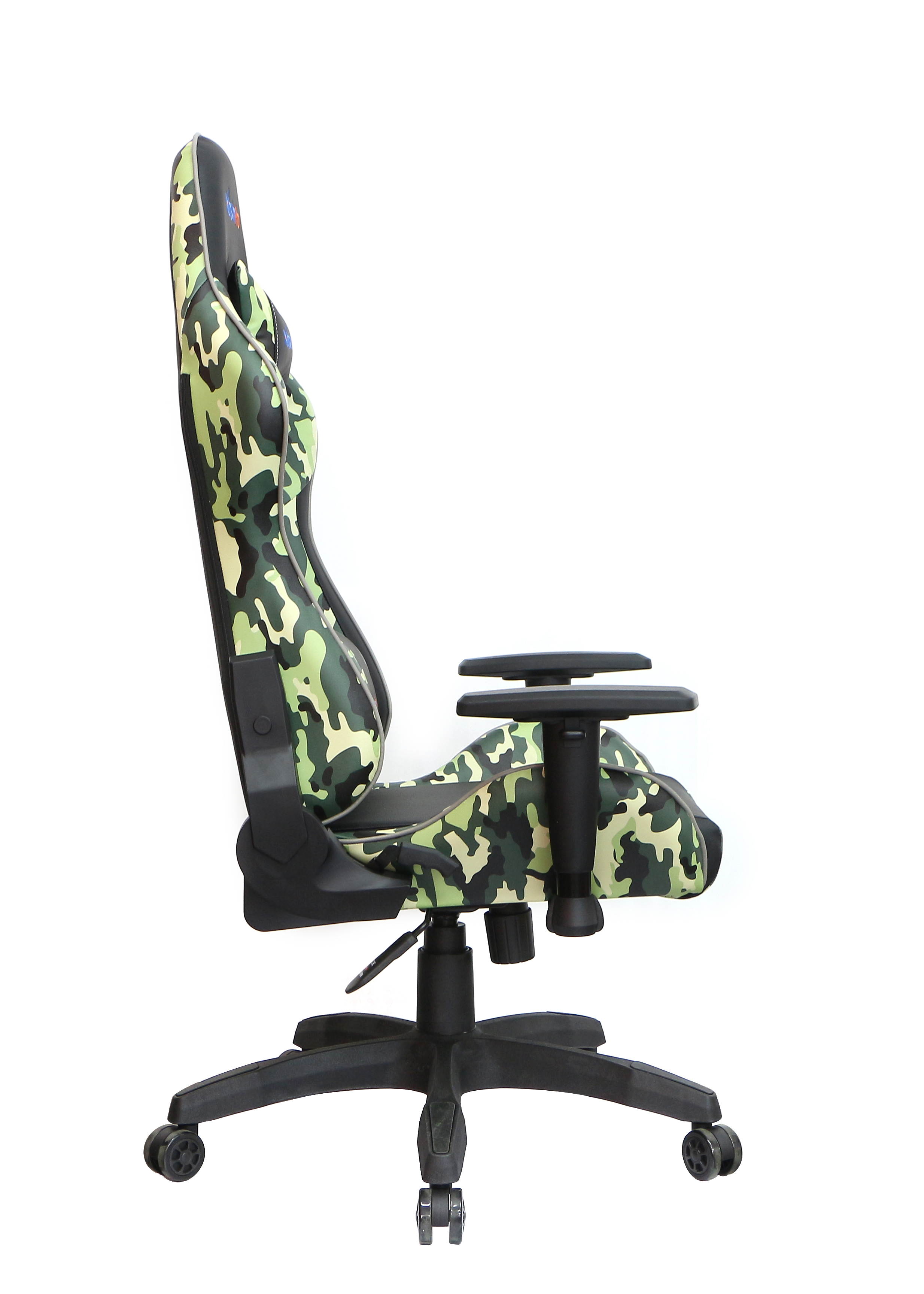 Gaming Chair Camouflage Camo Print Neck and Lumbar Support Adjust 4D Armrest Tilt Lock System Class 4 Gas Lift 360&deg; Casters