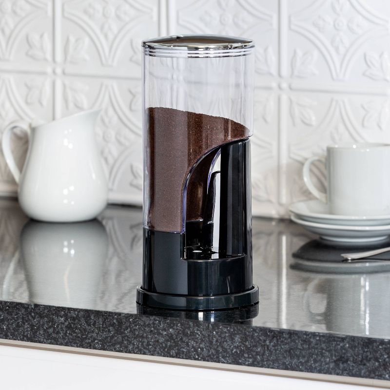 Zevro 8oz Plastic Indispensable Ground Coffee Dispenser Black