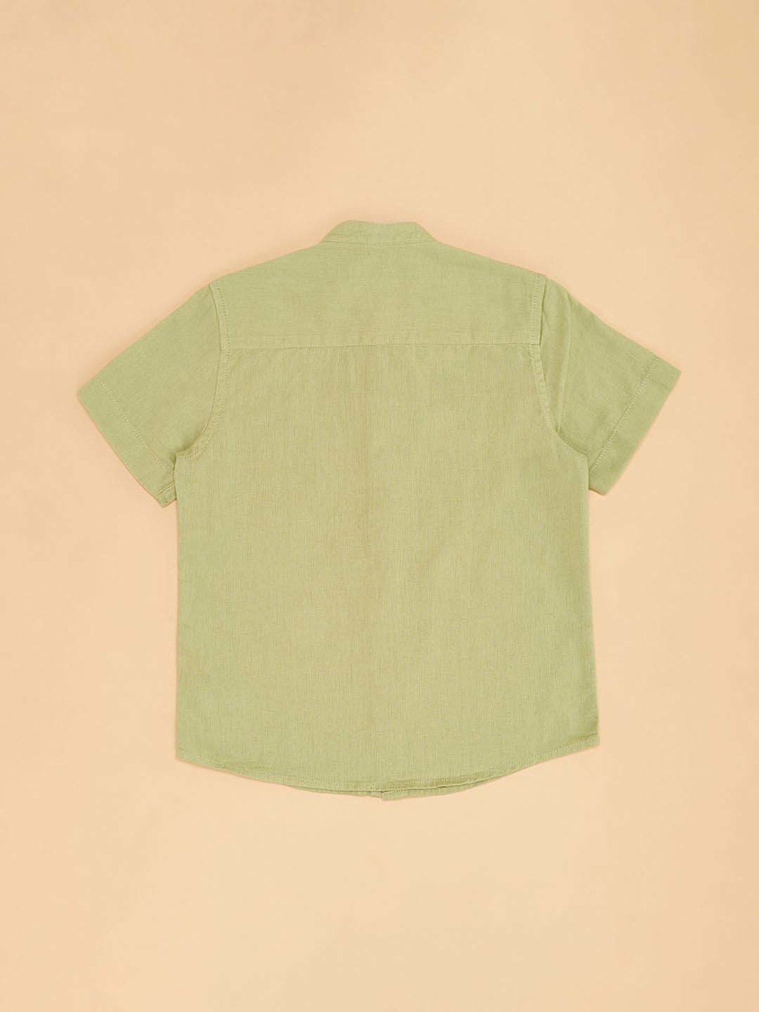 Pantaloons Baby Kids Sharp Green Cotton Regular Fit Shirt