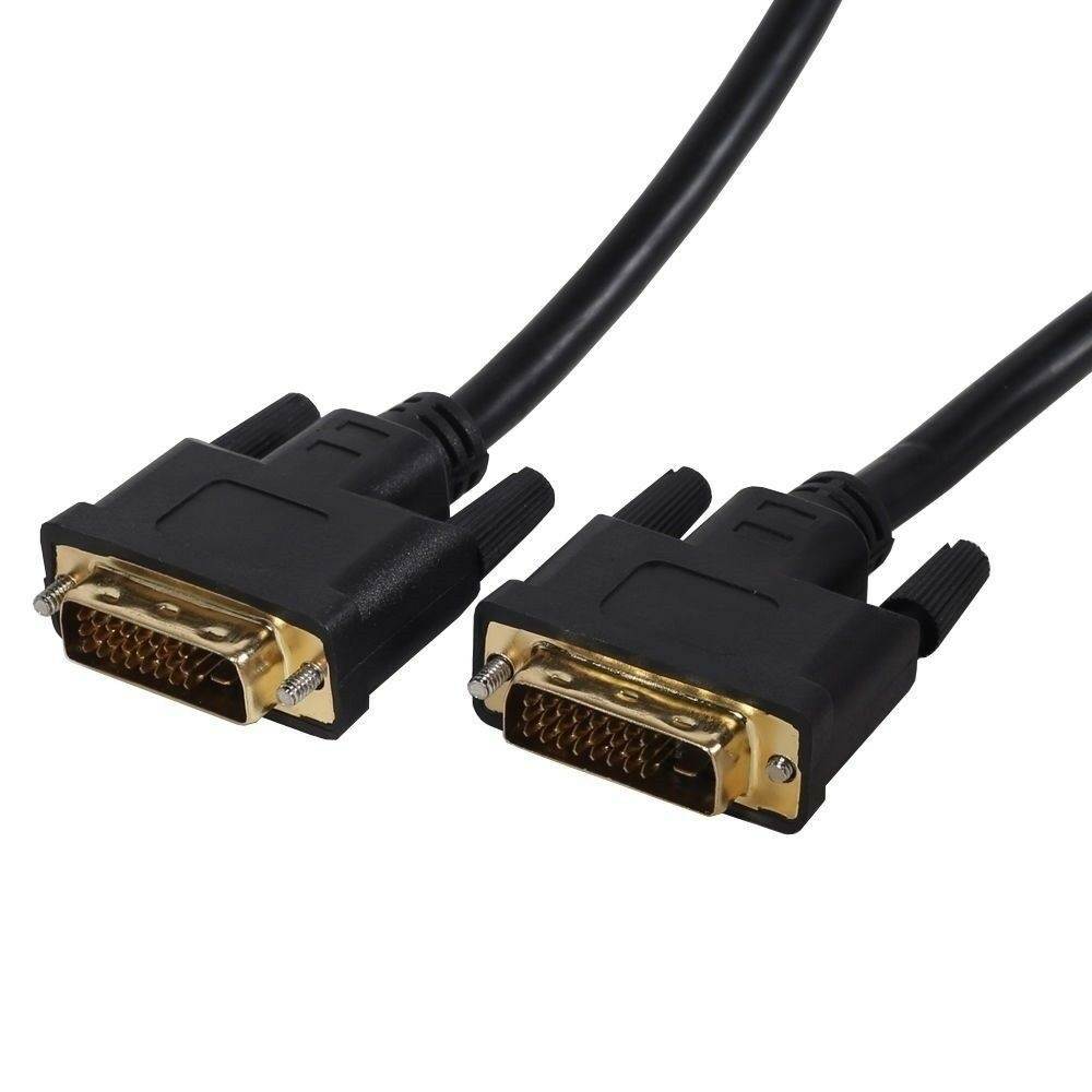 Fosmon 15FT Gold Plated DVI-D Male 30AWG 1.3V Dual Link Cable (24+1 Pin) - Black