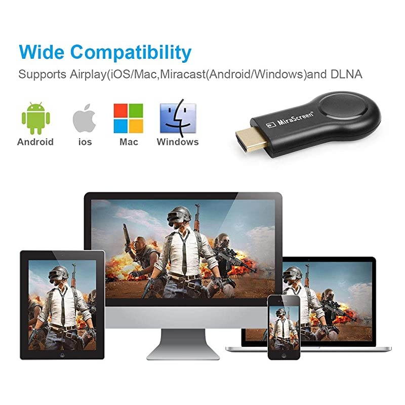 WiFi Display Dongle  Wireless HDMI Display Adapter 1080P TV Receiver Adapter for TV Projector Monitor HDMI Devices Support Miracast DLAN Airplay Compatible with iOSAndroidMacWindows