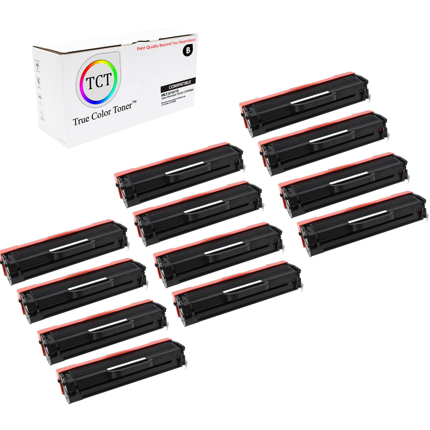TCT Premium Compatible Toner Cartridge Replacement for Samsung MLT-D101S Black works with Samsung ML-2161 2166W 2160 2165 2165W 2168 2167, SCX-3401 Printers (1,500 Pages) - 2 Pack