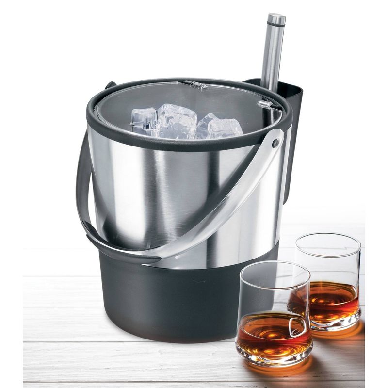Oggi Stainless Steel Double Wall Ice Bucket and Scoop - 3.8 Liter