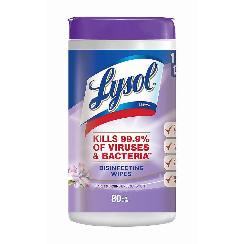 Lysol Disinfecting Wipes Early Morning Breeze 7 x 8 80/Canister 6 Canister/CT