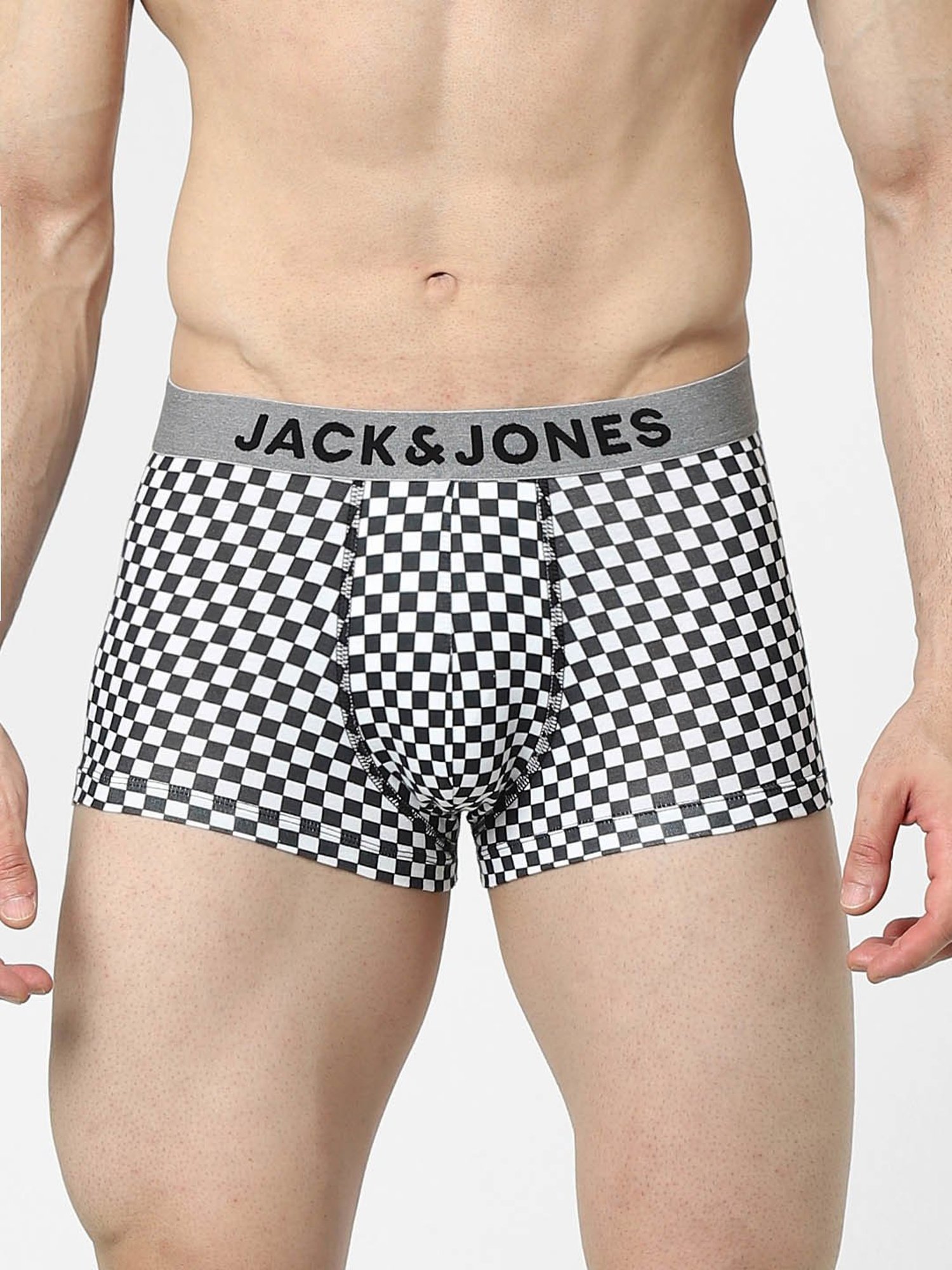 Jack & Jones White & Black Check Trunks