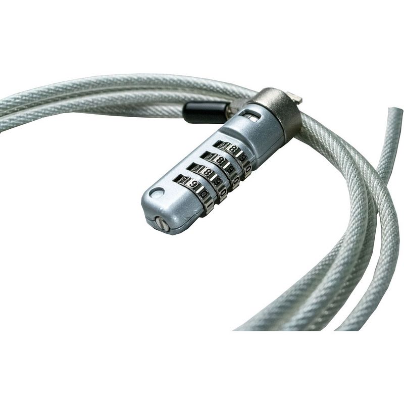 CTA Digital: Kensington Combination Lock Security Cable and Adhesive Plate - For Notebook, Tablet, Desktop Computer, Smartphone