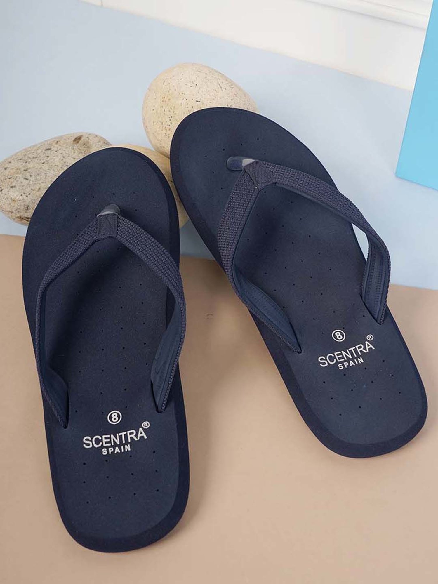 Scentra Men's Blue Flip Flops