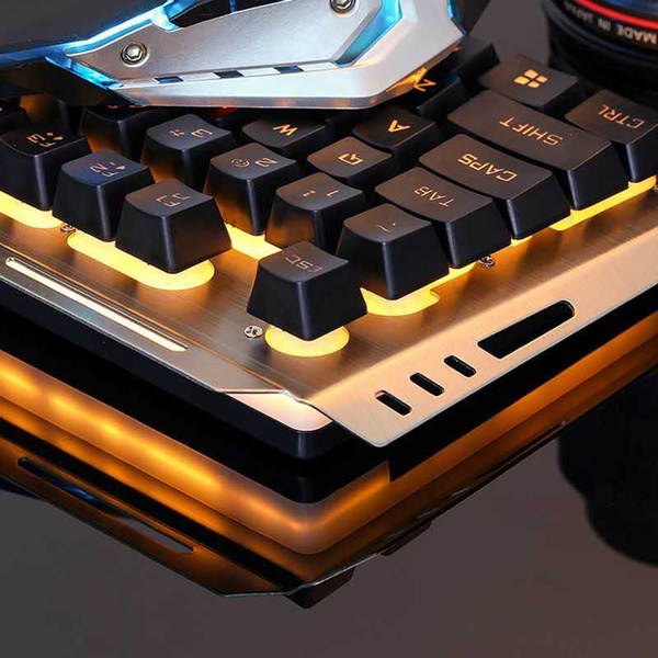 V1 USB Wired Ergonomic Backlit Mechanical Feel Gaming Keyboard Mouse Set