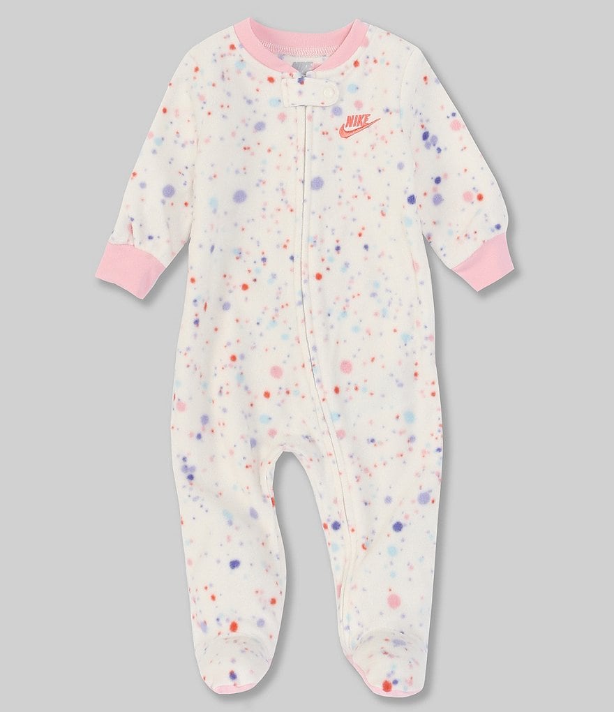 Nike Baby Girls Newborn-9 Months Long-Sleeve Confetti AOP Footed Coverall