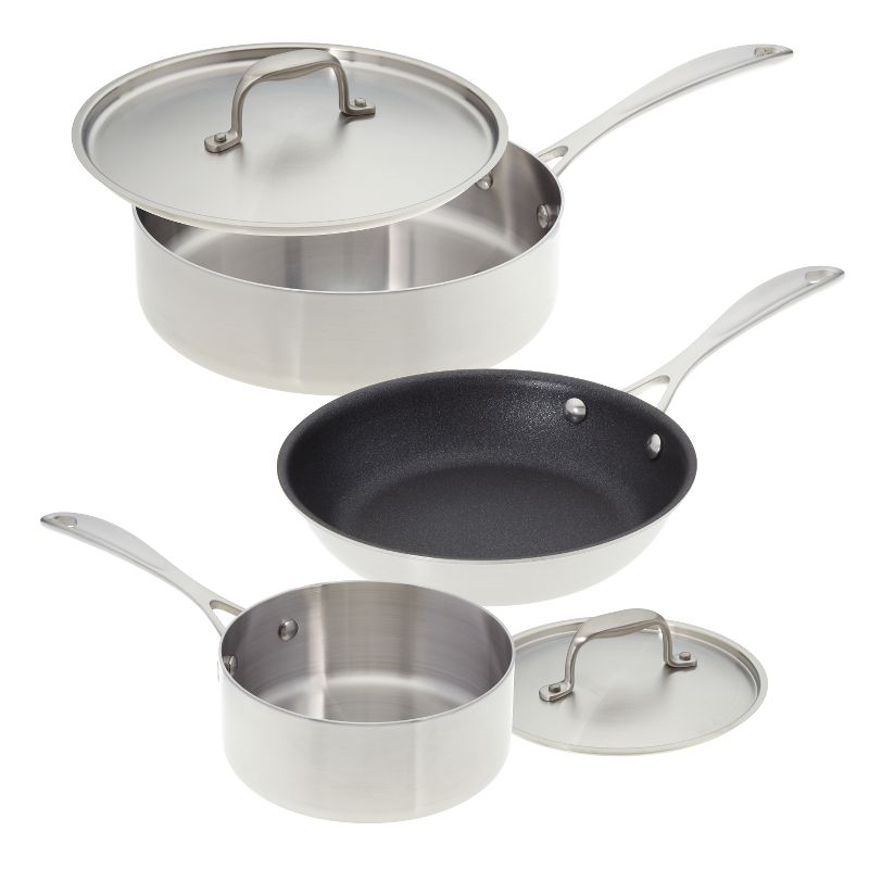 American Kitchen Cookware Single and Loving It Stainless Steel 5 Piece Cookware Set