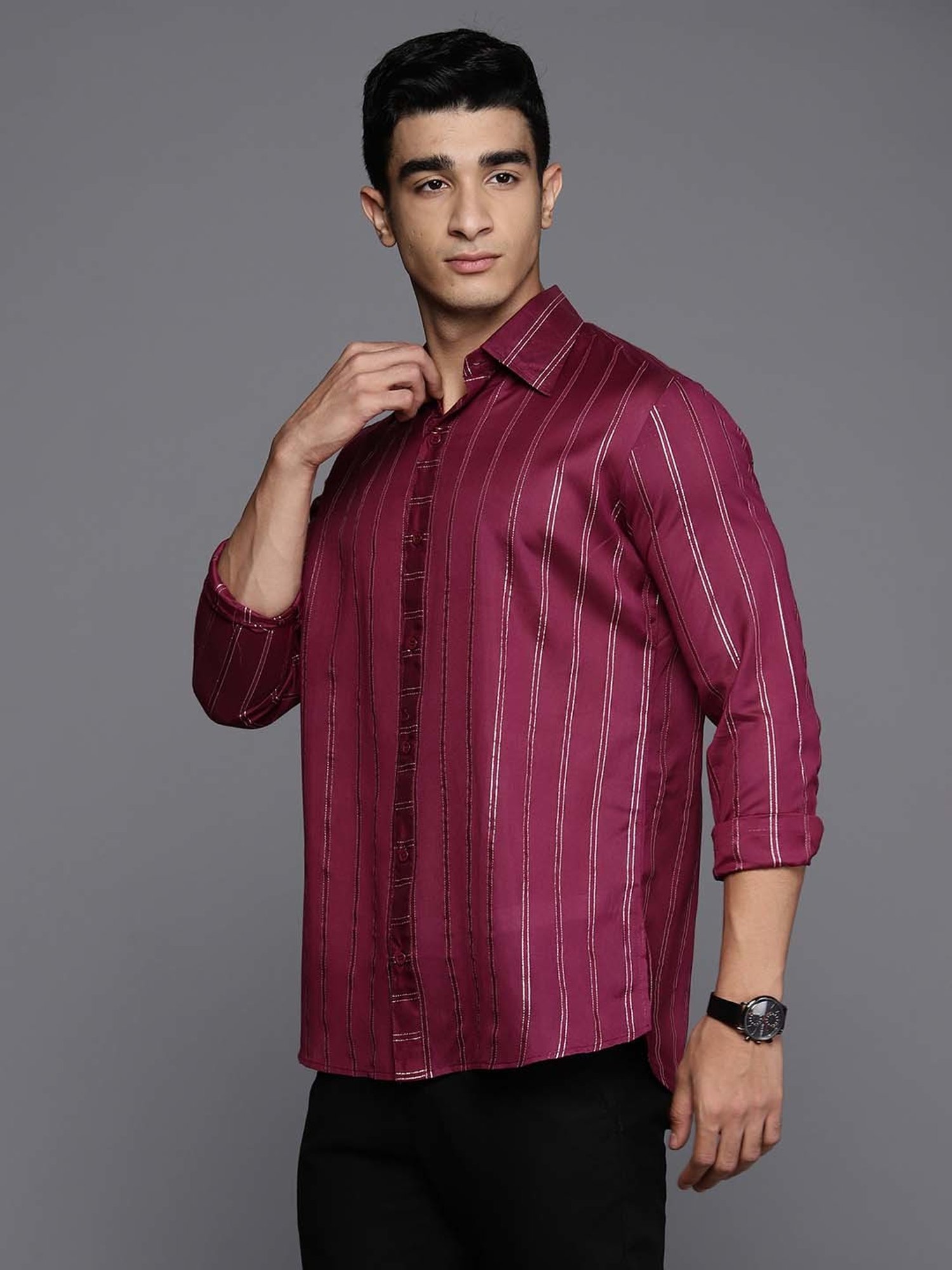 Ramraj Light Pink Regular Fit Shirt