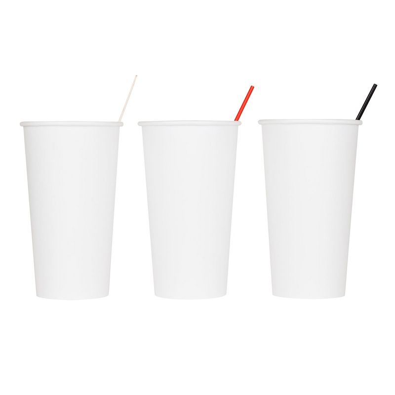 Karat 20 Ounce Poly Lined Sturdy Sweat Resistant High Quality Recyclable Paper Hot Cups for Coffee, Tea, and Hot Chocolate, White (600 Pack)