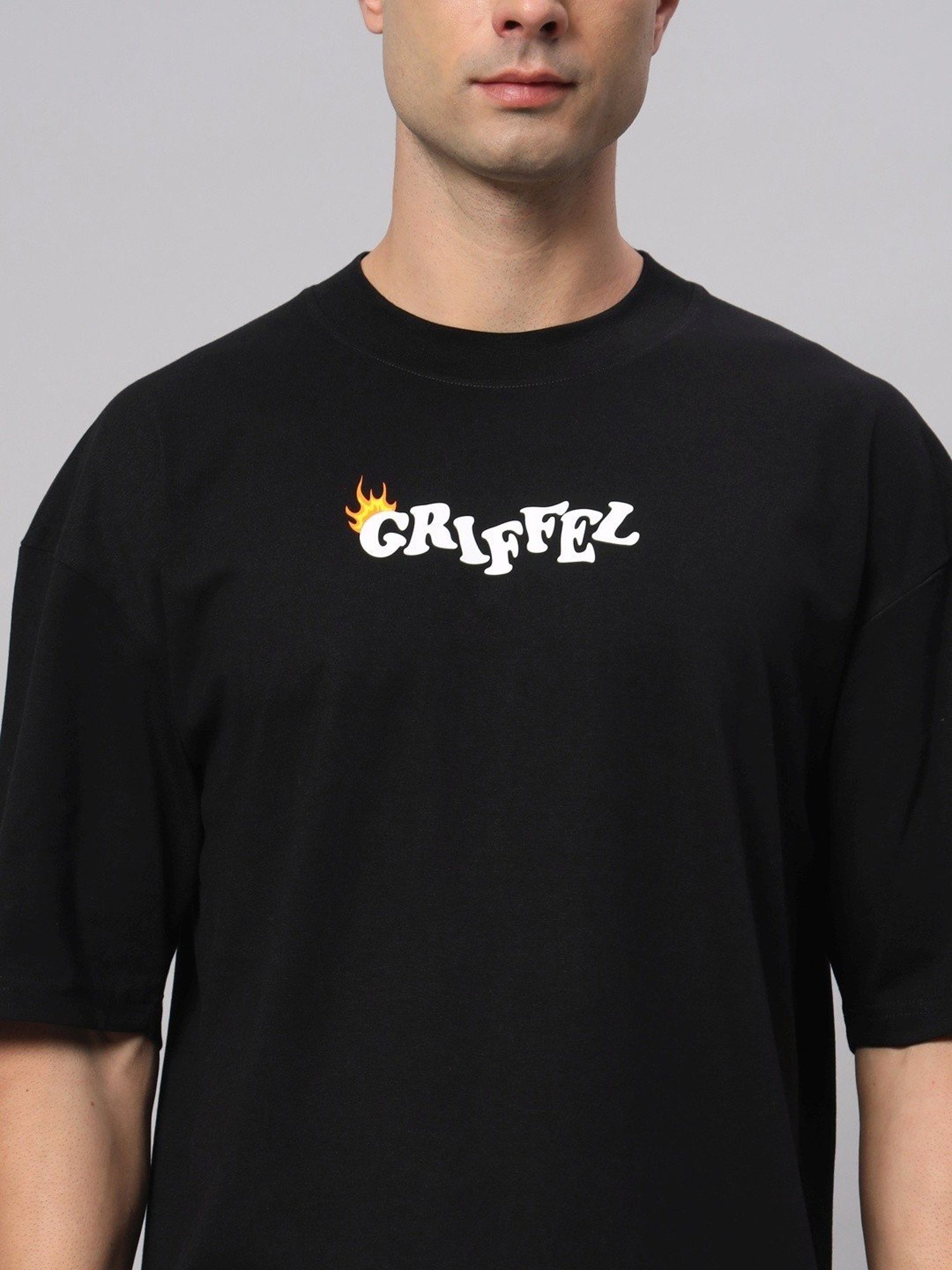 Griffel Black Cotton Loose Fit Printed Co-Ord Set